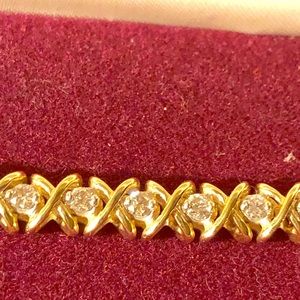 2 carat 14 kG tennis bracelet.  7 1/2 inches .